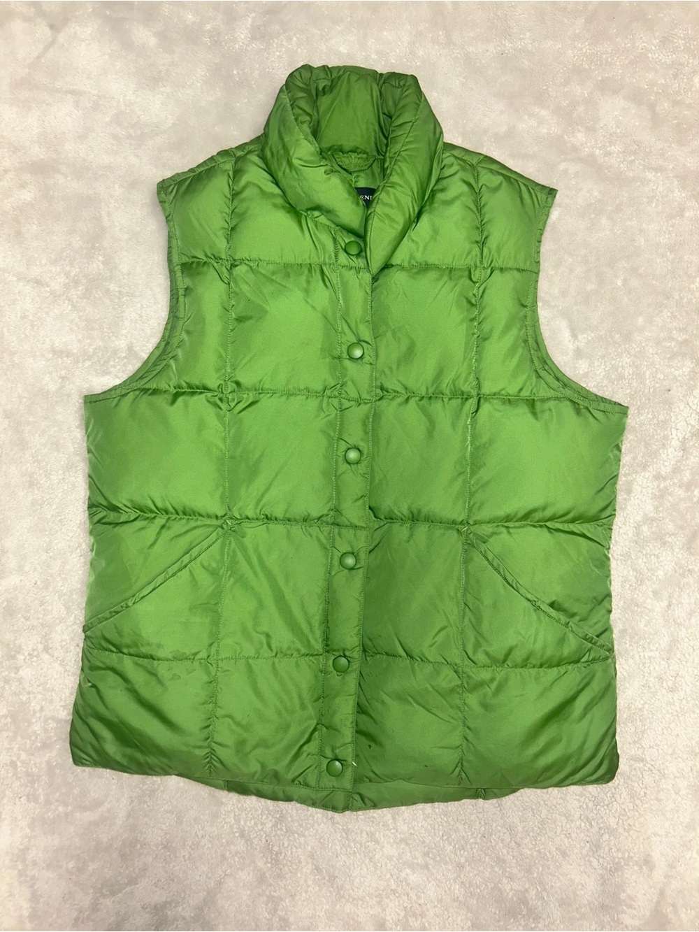 Lands' End Green Quilted Puffer Vest